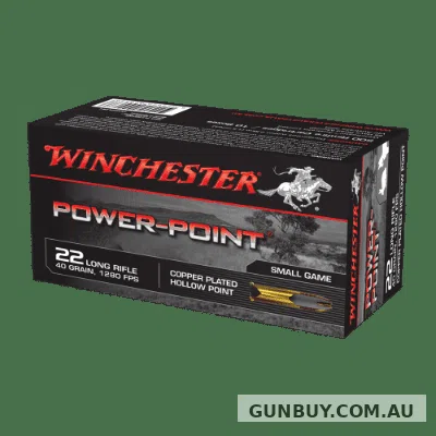WINCHESTER POWER POINT 22LR 40GR HP COPPER PLATED (50 RDS) - Shooter's Delight