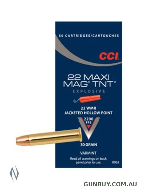 CCI 22WMR MAXI MAG TNT 30GR JHP 2200FPS (500 PACK)