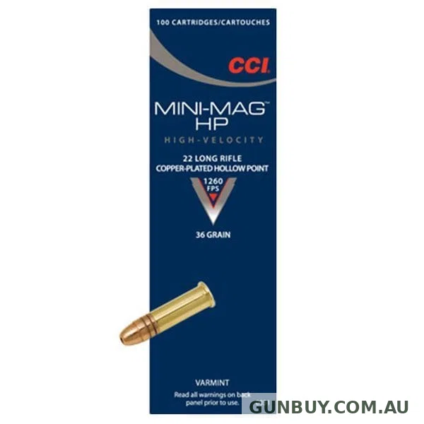 CCI 22LR MINI MAG 36GR HV HP 100 PK 1260FPS