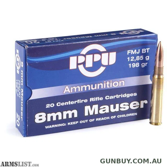 PPU 8x57 Mauser 175gr Pointed Soft Point BT