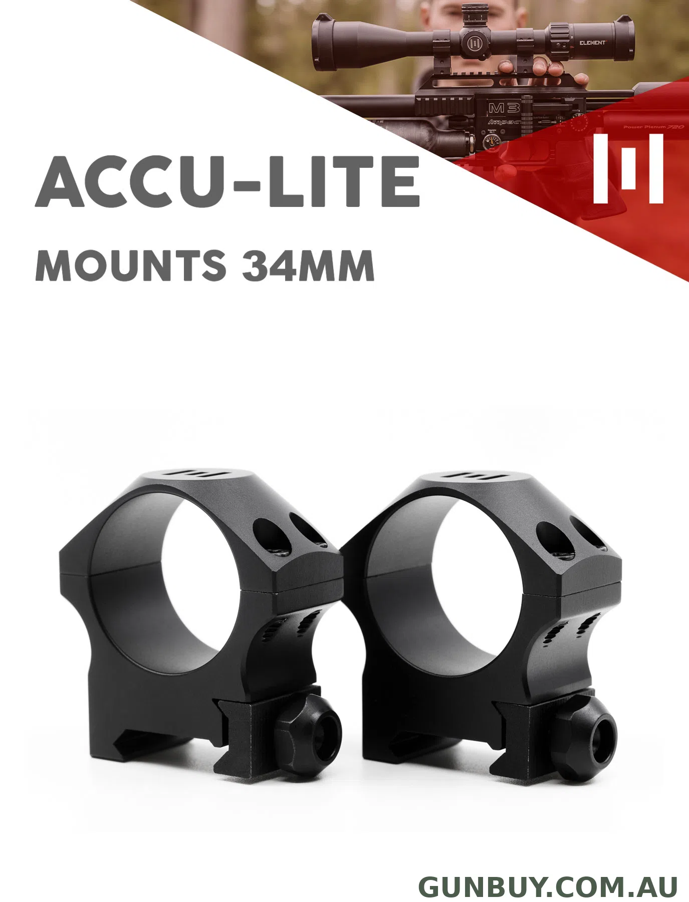 Element Optics Accu-Lite Mounts 34mm Medium 27mm