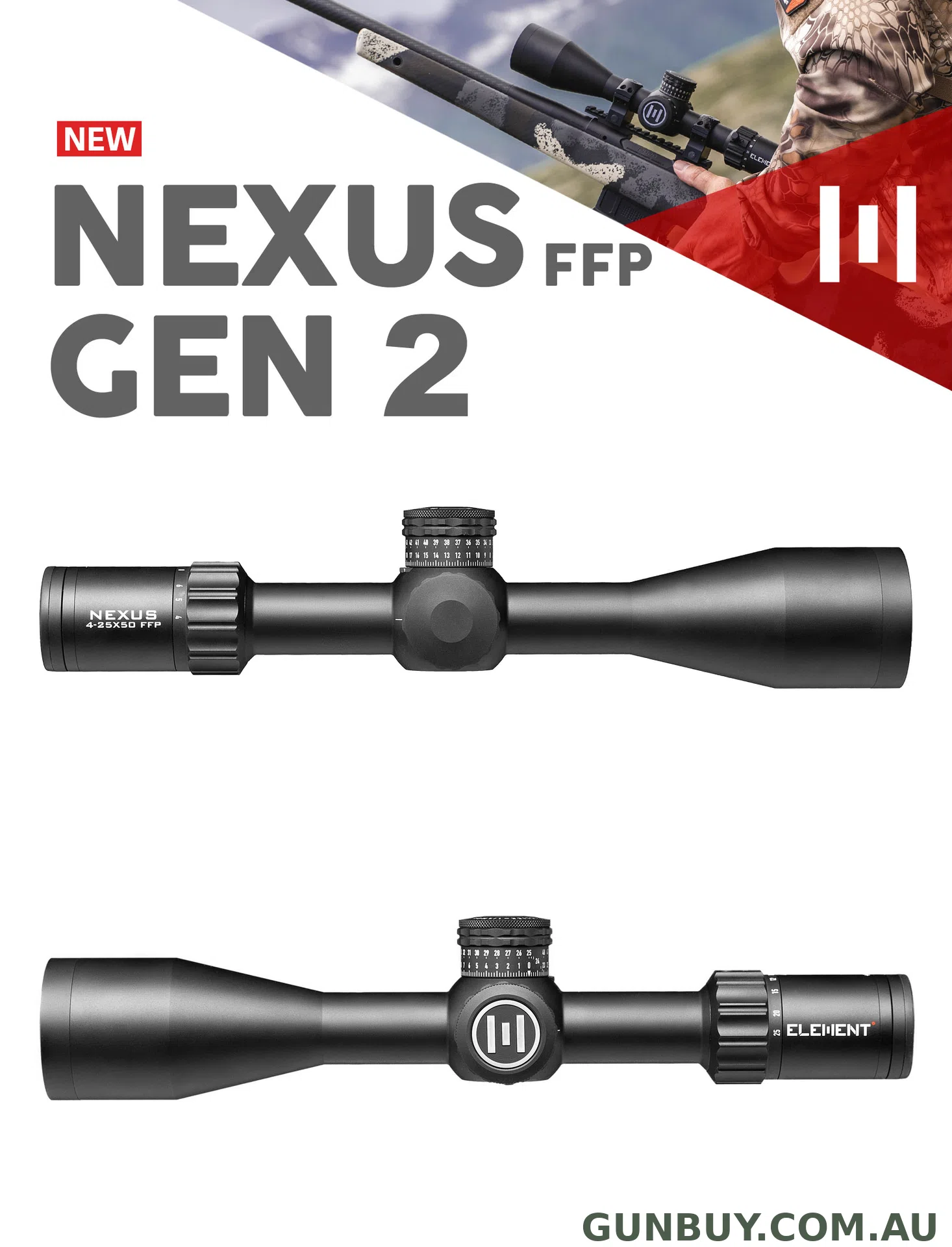 Element Optics Nexus Gen 2 4-25x50 MOA APR-2D