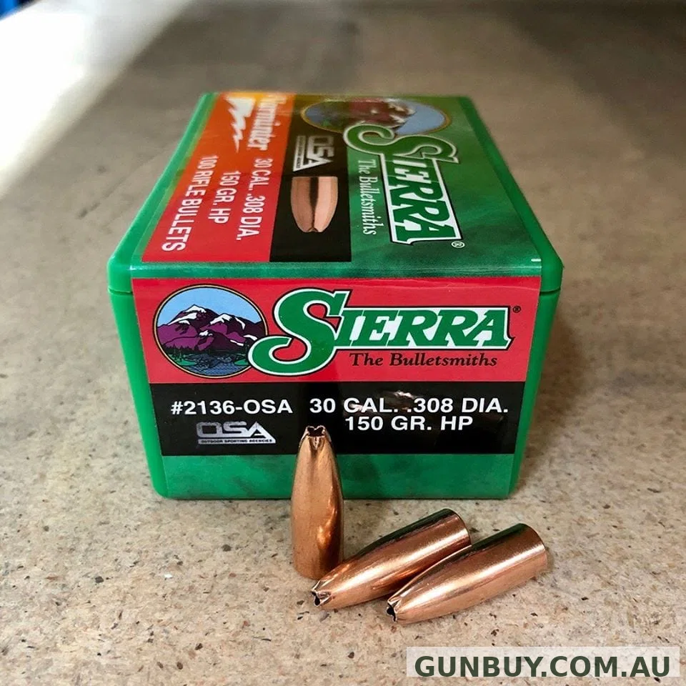 Sierra 30 Cal .308 150gr HP Projectile (100 Pieces)