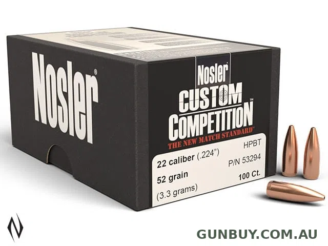 Nosler 224 52GR HPBT Custom Comp 100PK