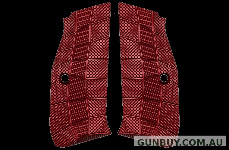 LokGrip CZ Shadow 2 Palmswell GridLOK Aluminium Red - Full size, no Magwell