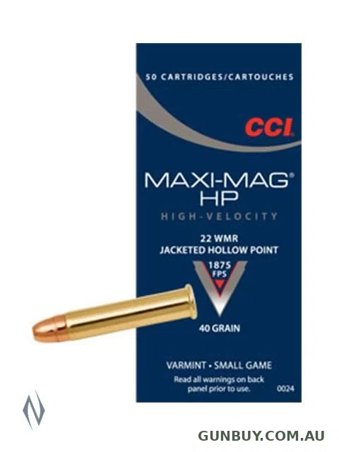 CCI 22WMR MAXI MAG 40GR JHP 1875FPS (500 Pack)