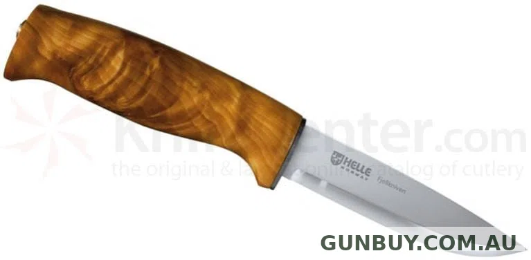 HELLE FJELLKNIVEN KNIFE 100mm BLADE AND CURLY BIRCH HANDLE WITH SHEATH - Shooter's Delight
