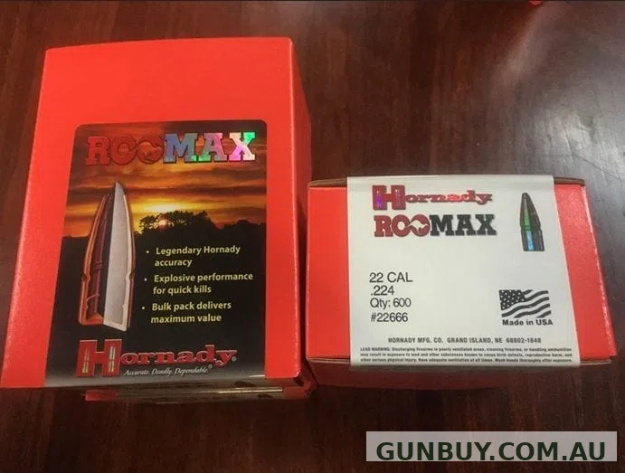 Hornady Roo Max 22 Cal 55 Gr Projectiles (600 Pack)