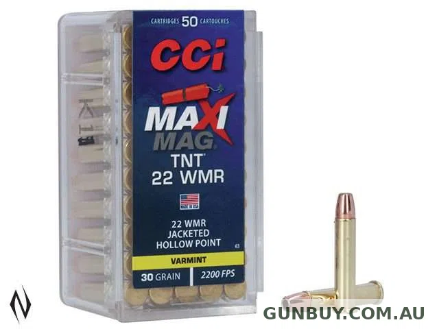 CCI 22WMR MAXI MAG TNT 30GR JHP 2200FPS (50 PACK)