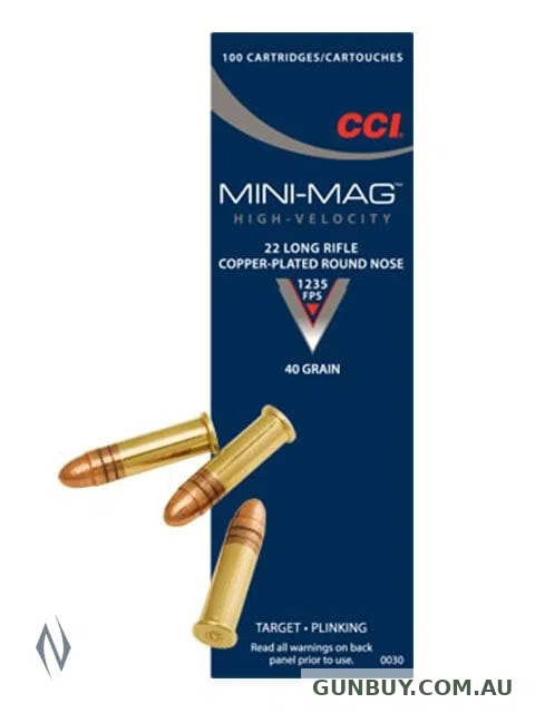 CCI 22LR MINI MAG 40GR CPRN HV 500 PK 1235FPS