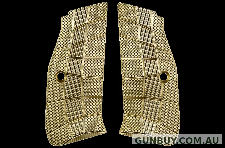 LokGrip CZ Shadow 2 Palmswell GridLOK Brass - Full size no Magwell