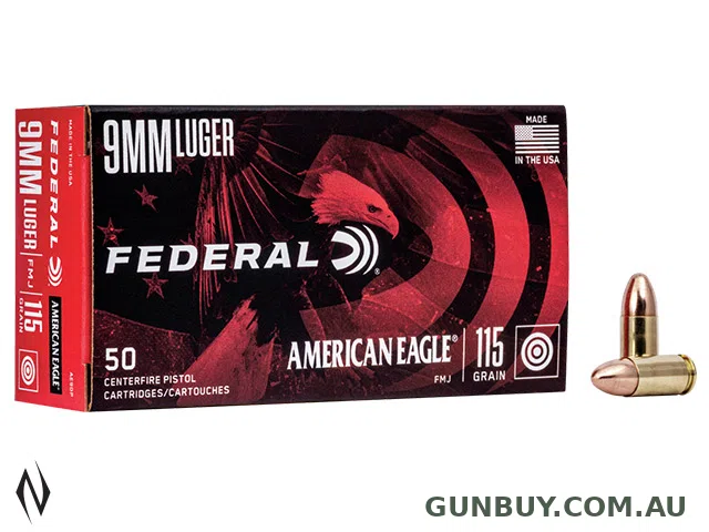 Federal 115gr FMJ American Eagle (50 Pack)