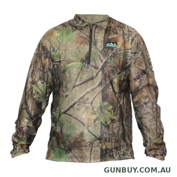 Ridgeline Sable Airflow LS Zip Top Nature Green - Small