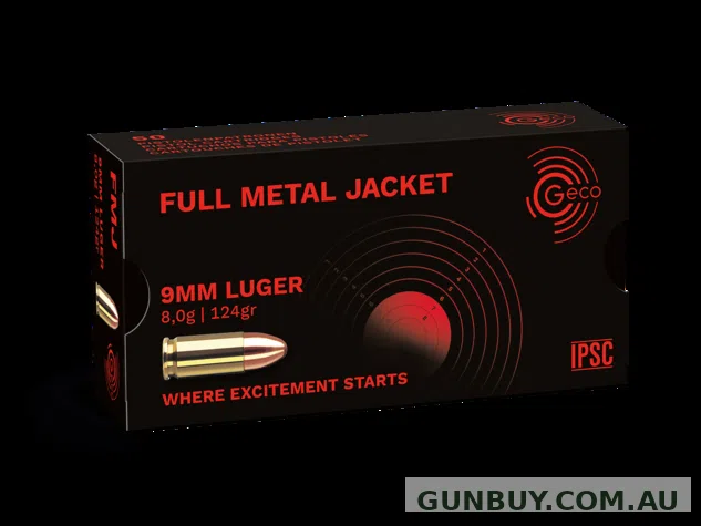 GECO 9MM LUGER 124GR FMJ Tombak (50 ROUNDS)