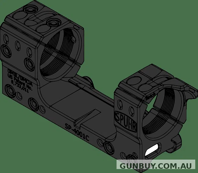 SPUHR SP-4001C 34mm H30MM 0MIL PICATINNY - FIXED