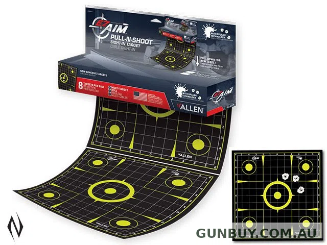 Allen EZ Aim Pull N Shoot Splash 12x12 Sight Grid Target Roll 8pk