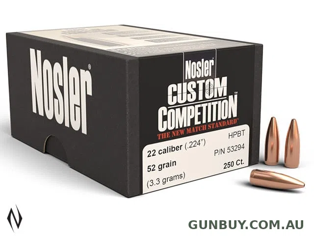 Nosler 224 52GR HPBT Custom Comp 250PK