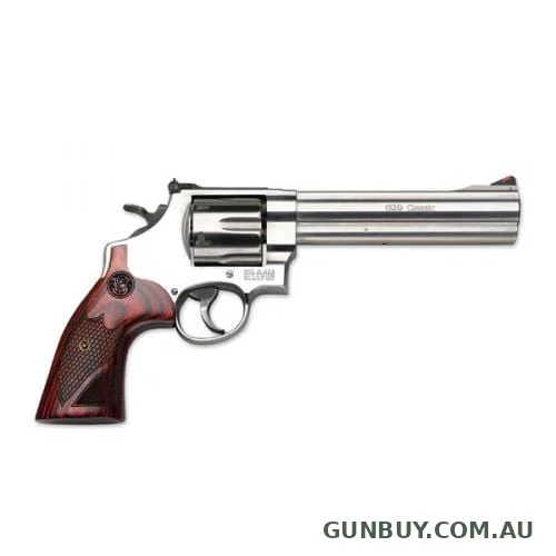 SMITH AND WESSON M629 CLASSIC DELUXE 6.5 INCH BBL 6 SHOT WITH CUSTOM ROSEWOOD GRIPS