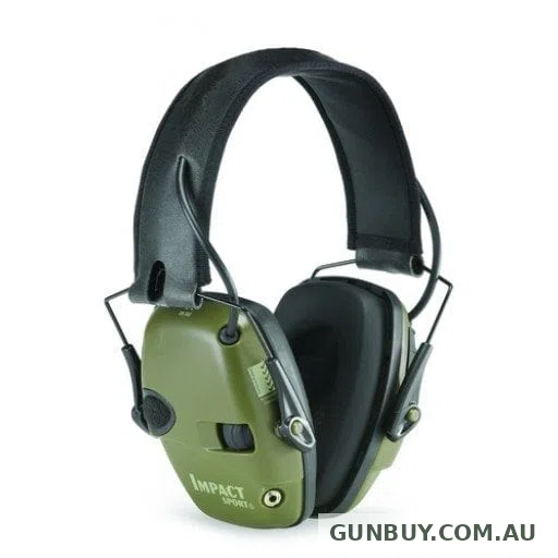Howard Leight Impact Sport Olive Green Ear Muff 25db Rating Class 4