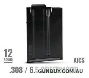 MDT AICS METAL MAGAZINE 308 WIN 6.5CM - NON BINDER PLATE - 12 SHOT