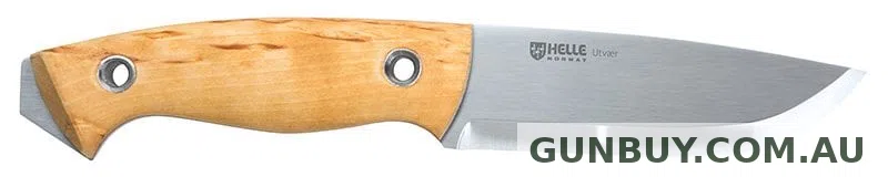 Helle Utvaer Knife 100mm Blade Curly Birch Handle with Sheath