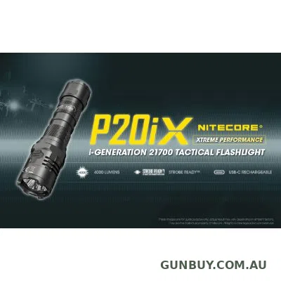 NITECORE P20IX 4000 LUMENS STROBE READY, 6 LEVELS BRIGHT USB C RECHARGE, STRIKE BEZEL - Shooter's Delight