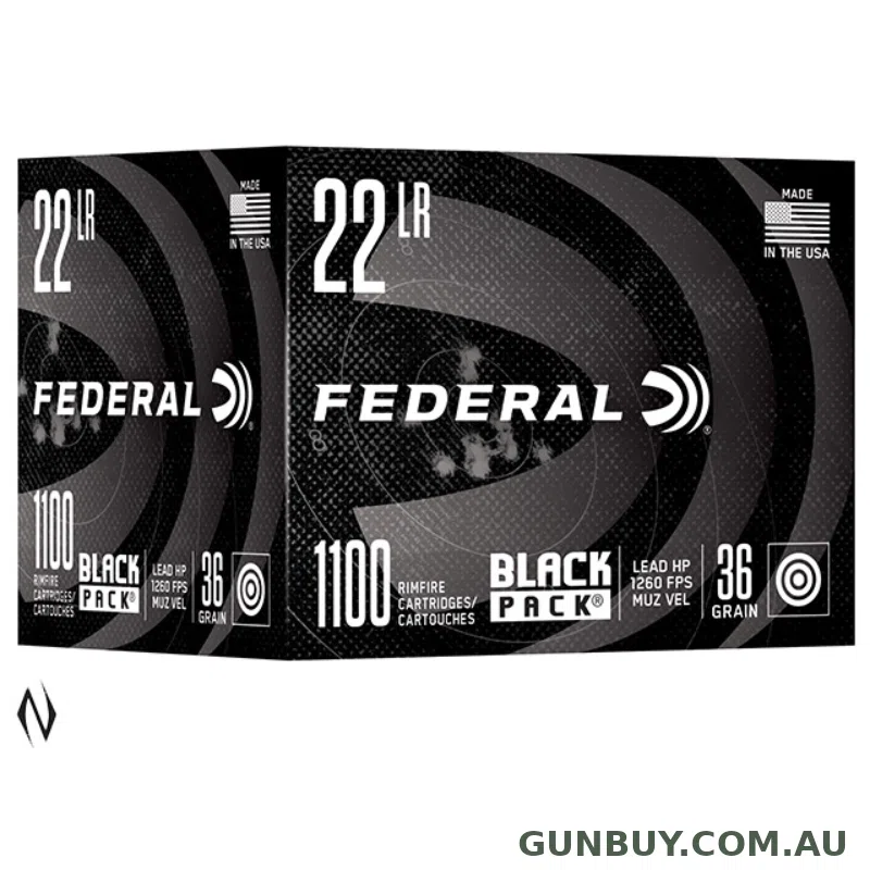 FEDERAL 36GR LEAD HP BLACK PACK 1260FPS (1100 PK)