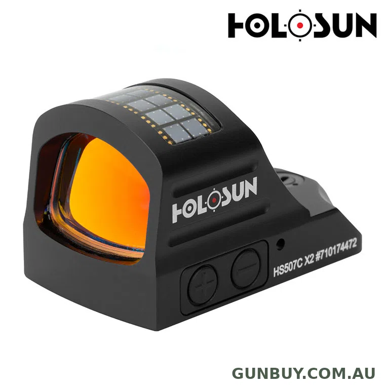 Holosun HS507C X2 - Miniature Reflex Sight 2 MOA Dot / 32 MOA RED Circle Dot - Solar/Battery