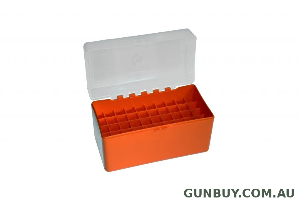 Megaline 243 AMMO BOX-50 ROUNDS CAPACITY (ORANGE/TRANSPARENT)
