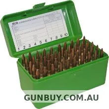 MTM 50 RD HINGED AMMO BOX 243,308 GREEN