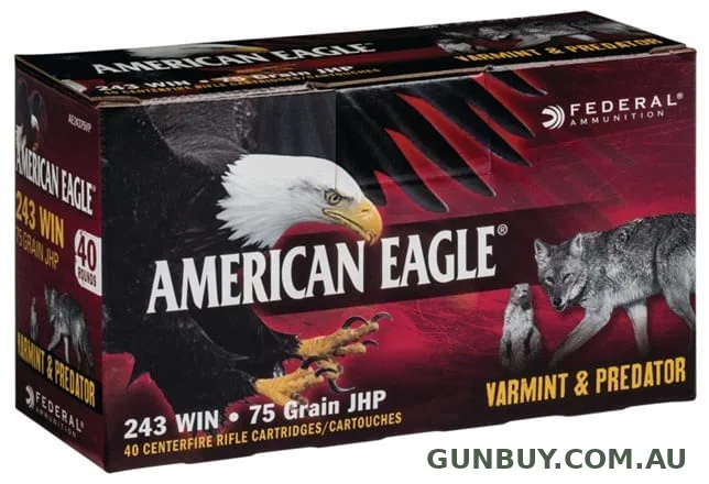 Federal 243 WIN 75GR JHP AE VARMINT (40 PACK)