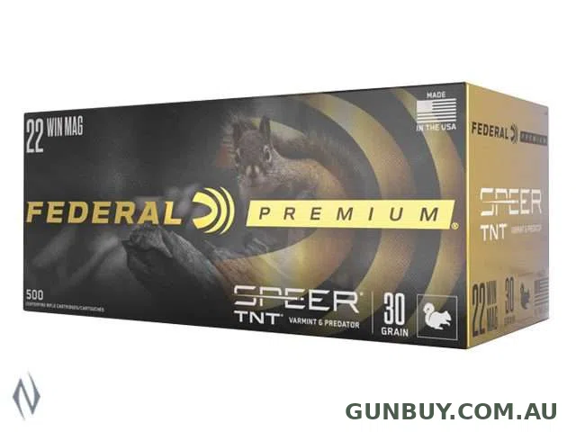 Federal 22WMR 30GR TNT JHP 2200FPS (500 PACK)
