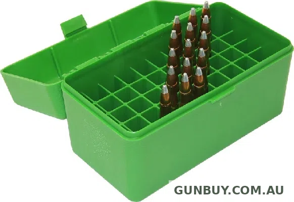 MTM Rifle Ammo Box - 50 Round Flip-Top 270 Win 30-06 25-06 - Green