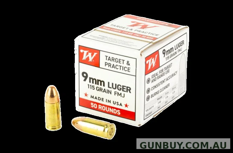 Winchester USA Para 9mm Luger 115 FMJ (50 ROUNDS)