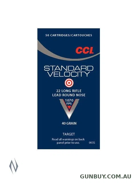 CCI 22LR STANDARD VELOCITY 40GR SOLID 1070FPS (500pcs)