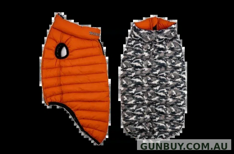 Winchester Premium Reversible Dog Puffy Vest Orange/Camo Black
