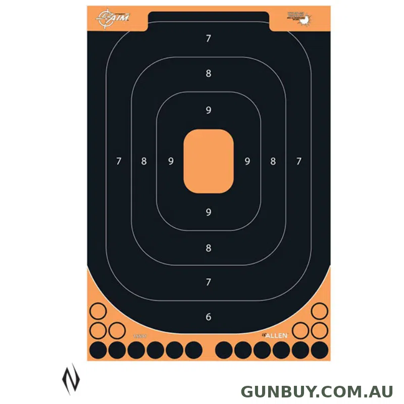 Allen EZ Aim Splash Reactive Adhesive Target Silhouette Handgun 12x8 5pk