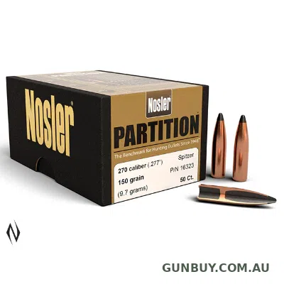 Nosler 270 Cal 150gr Partition Projectiles (50pk)