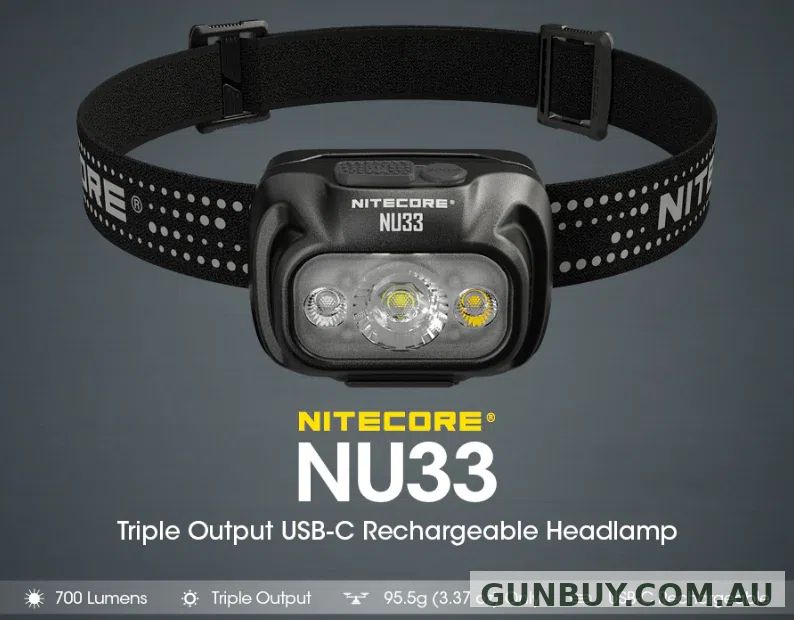 Nitecore NU33 WHT & RED LED 700 LUMENS INTERGRATED II-ION USB-C CHARGING