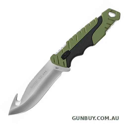 Buck Pursuit Large Fixed Blade Green Knife
