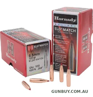 Hornady 6.5mm Cal 123 gr ELD Match Projectiles (100pk)