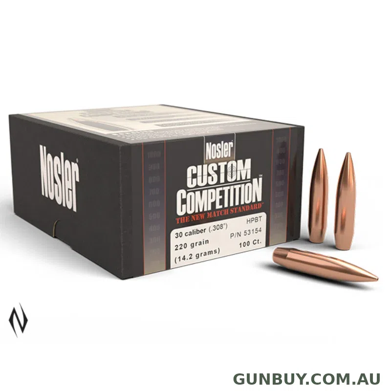 Nosler 30 Cal 220gr HPBT Custom Comp 100pk