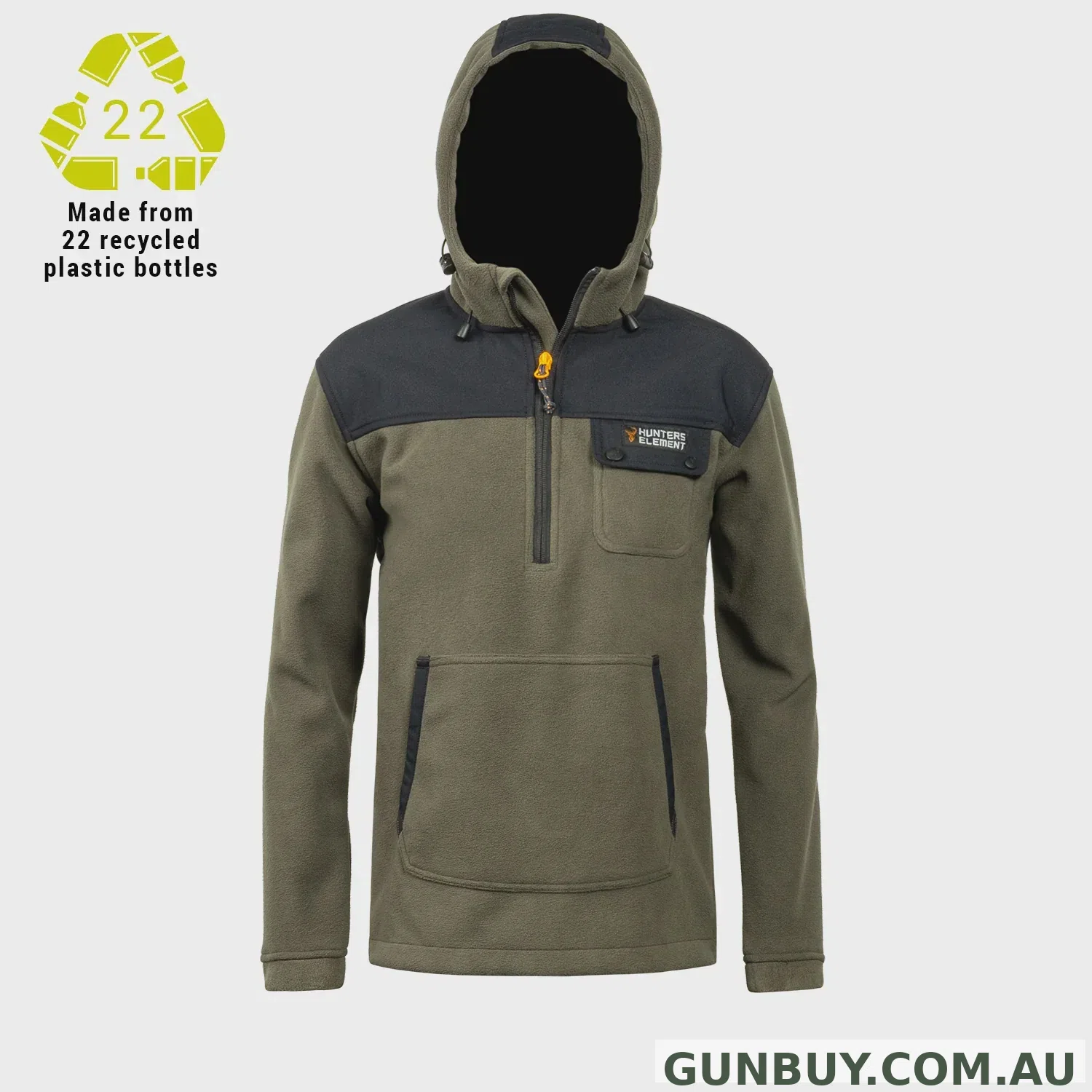 Hunters Element Kids Half Zip Bush Coat Forest Green
