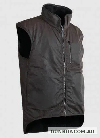 Styx Mill Oilskin Brown Fur Lined Womens Vest