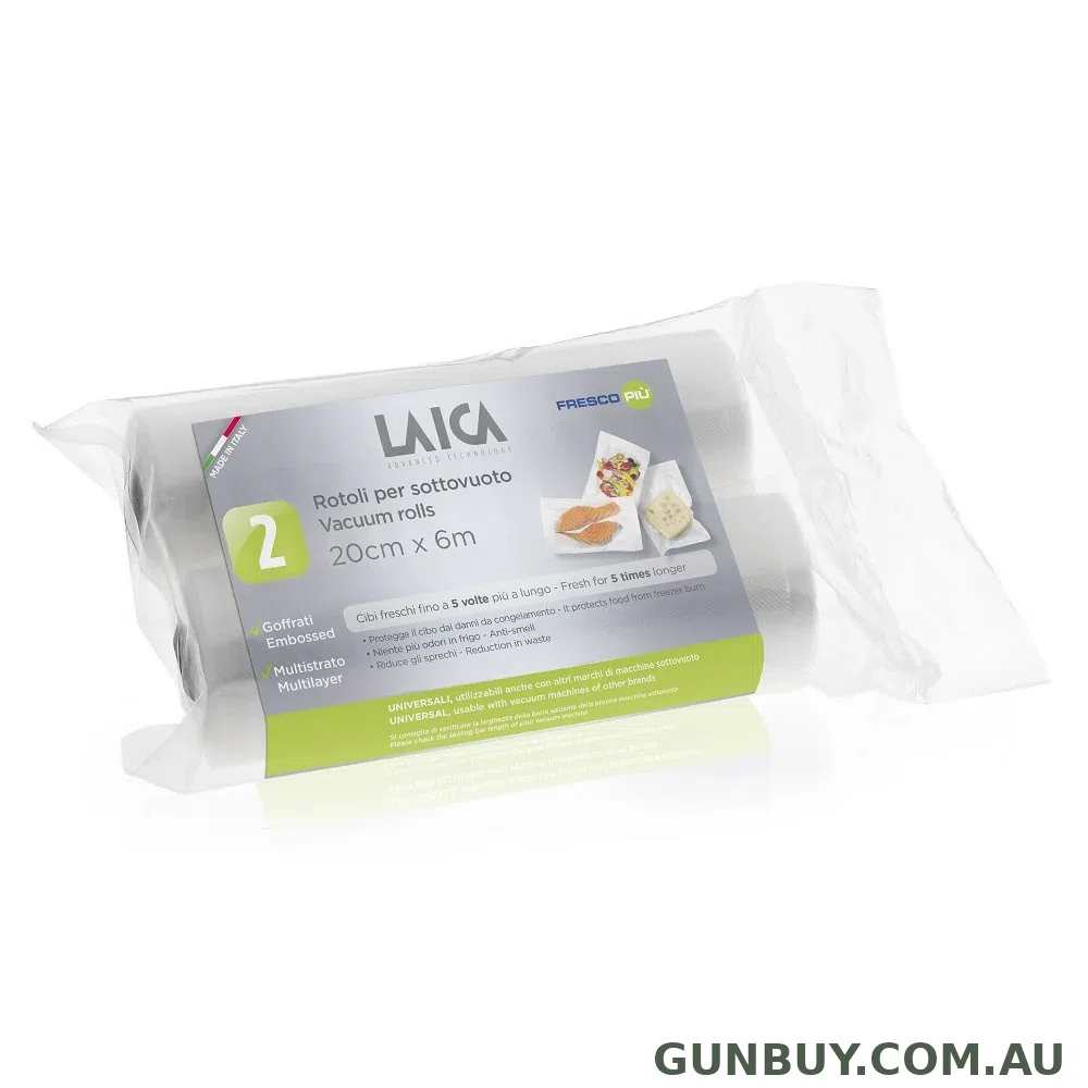 Laica Vacuum Bag Rolls 20cm x 6m (Twin Pack)