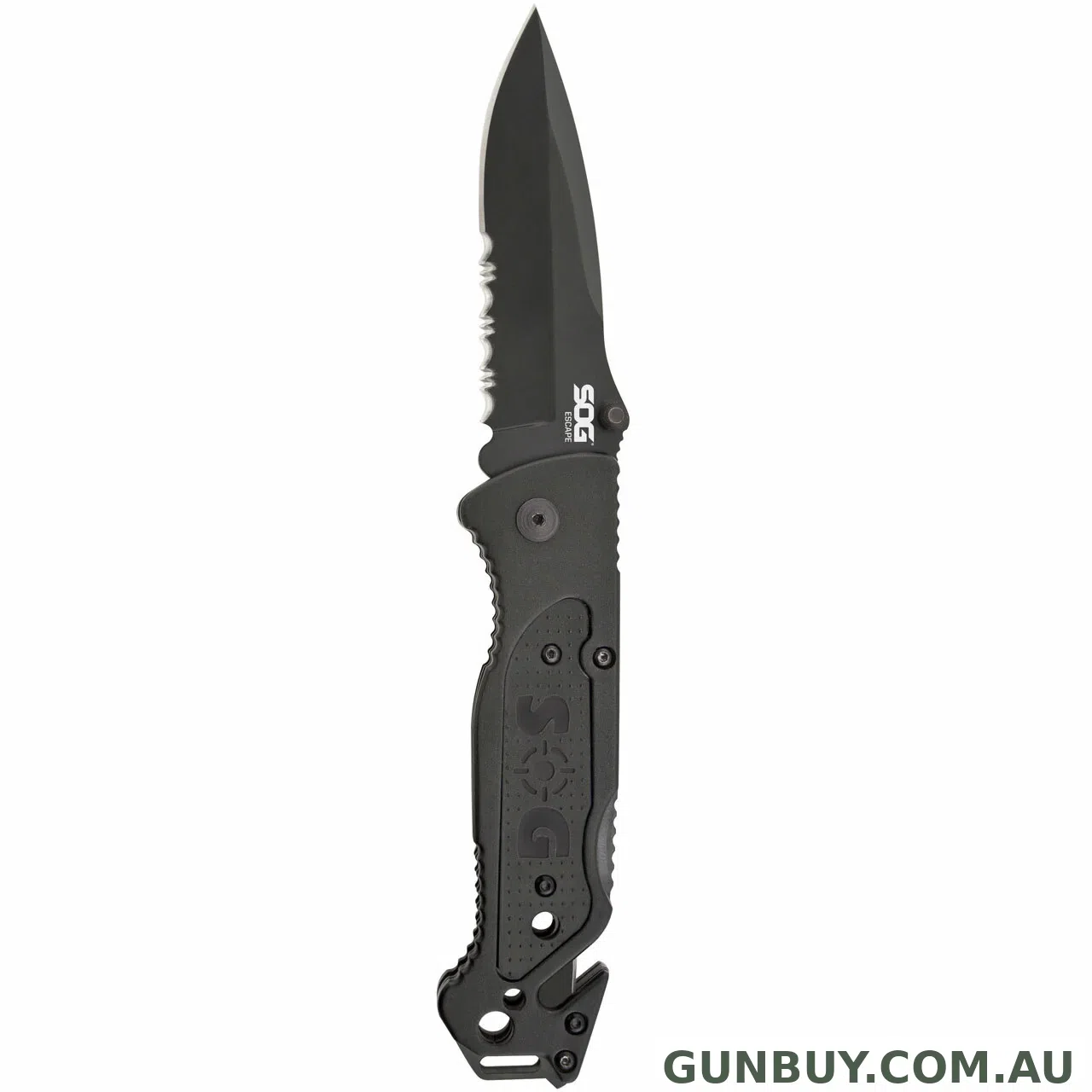 SOG Escape - Clip Point, Black, Serrated Knife