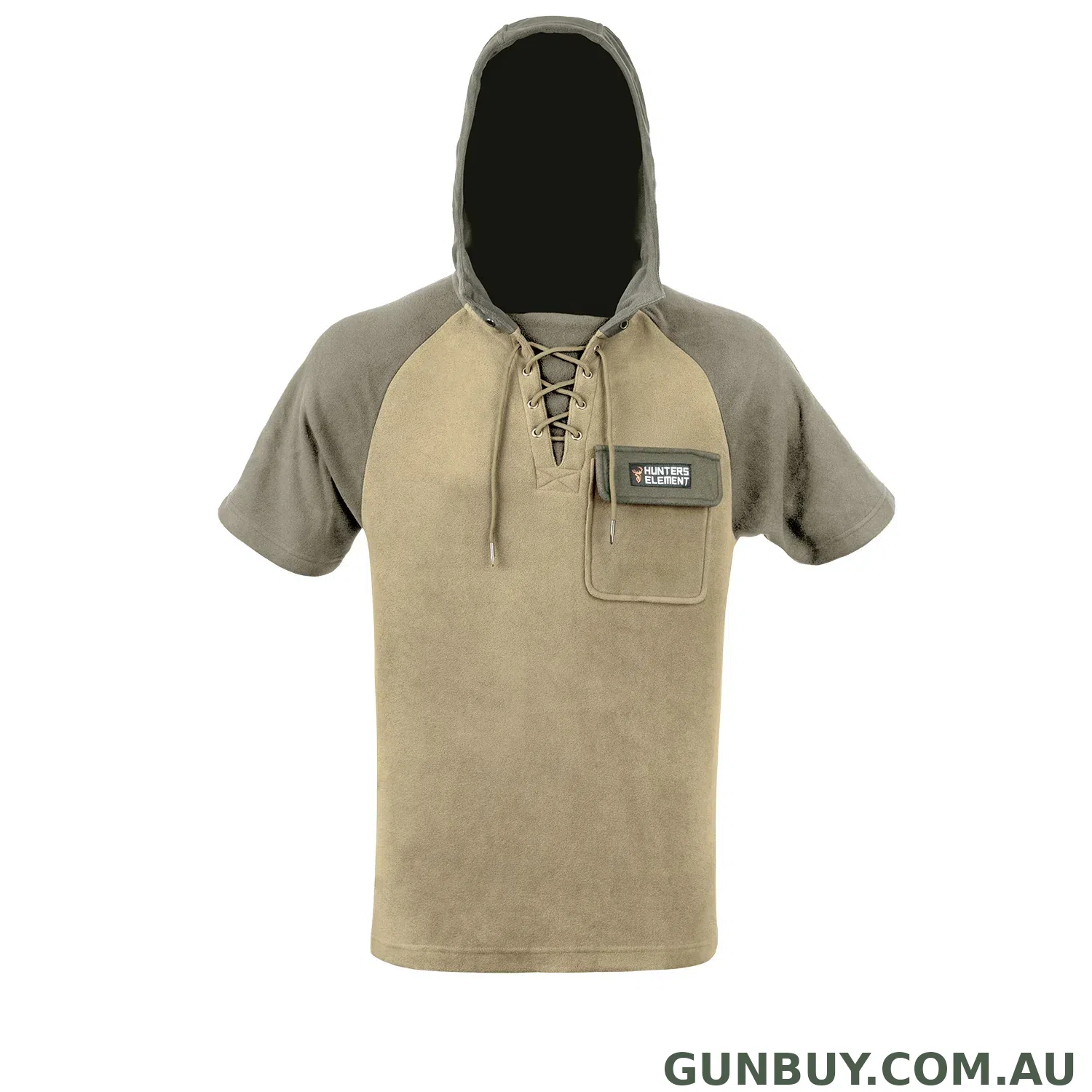 Hunters Element Mens Short Sleeve Whakarapu Hood Sand/Charcoal