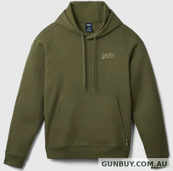 Yeti Mens Script Fleece Hoodie Olive