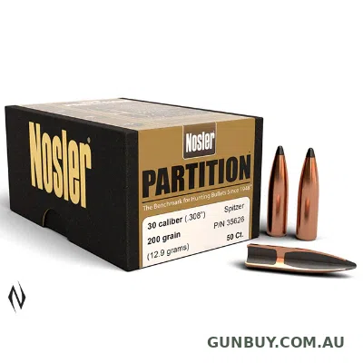 NOSLER 30 Cal 200gr Partition Projectiles (50pk)