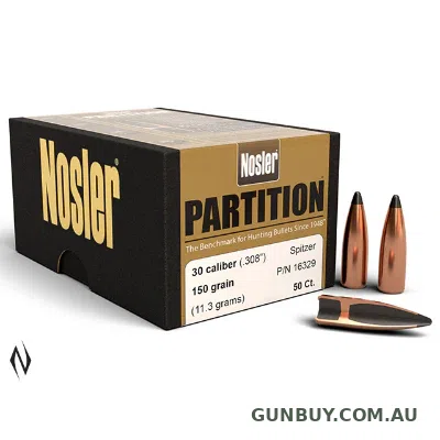 NOSLER 30 Cal 150gr Partition Projectiles (50pk)